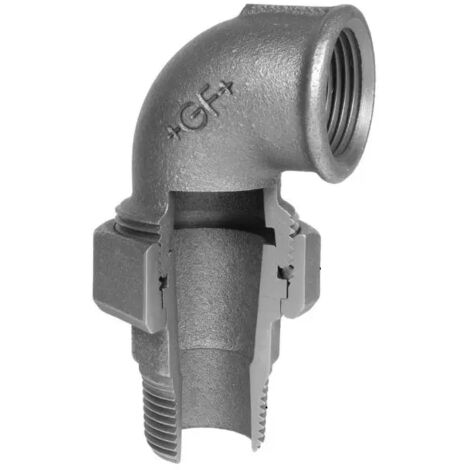 Raccordo curvo a bocchettone maschio femmina in ghisa malleabile zincata 11/4" GEORG FISCHER