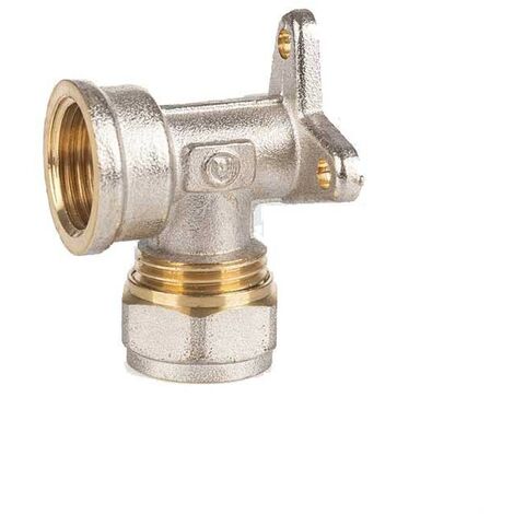 Raccordo curvo a stringere filettato femmina con flangia : Diametro - 16X1/2", Spessore - 2MM