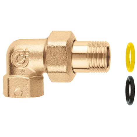 Raccordo curvo a tre pezzi PN16 3/8" F x M a bocchettone Caleffi 588130  3/8" F x M a bocchettone