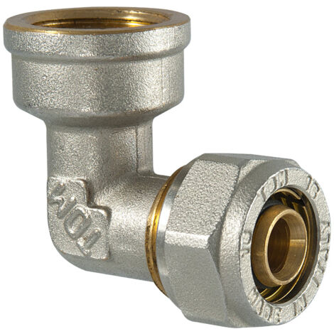 Raccordo Curvo Femmina A Compressione Per Tubo Multistrato Tdm 1" X Ø26 (3,0) Mm