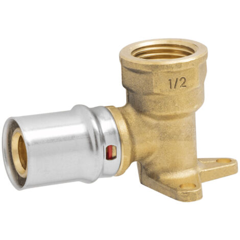 RACCORDO CURVO FEMMINA A FLANGIA CORTA A PRESSARE PER TUBO MULTISTRATO MODELLO AP154 - 1/2 Ø16  - APE