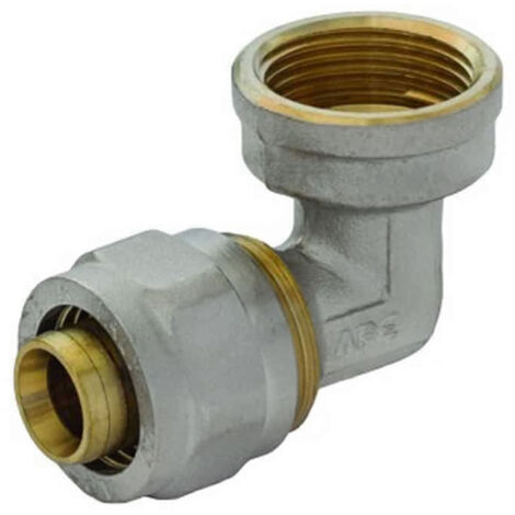 RACCORDO CURVO FEMMINA A STRINGERE TRE PEZZI PER TUBO MULTISTRATO MODELLO   752L - 1 Ø26  - APE