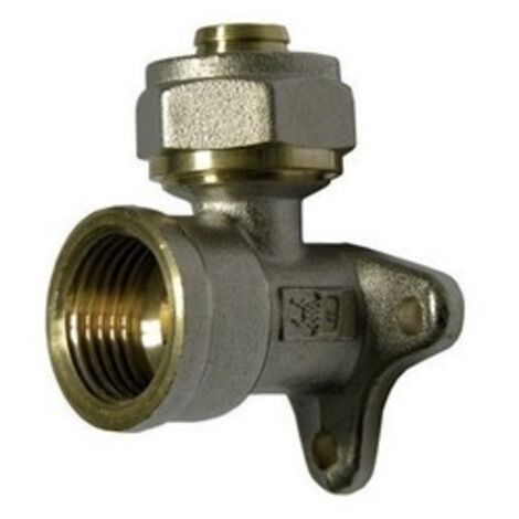 RACCORDO CURVO FEMMINA CON FLANGIA A 3 FORI DFX PER MULTISTRATO Diam. 3/4 x 20