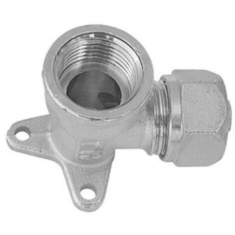 RACCORDO CURVO FEMMINA CON FLANGIA A 3 FORI TIEMME PER MULTISTRATO 1/2 x 16