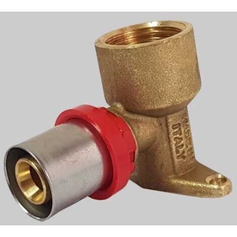 RACCORDO CURVO FEMMINA CON FLANGIA H40 A PRESSARE TIEMME - 20 x 1/2