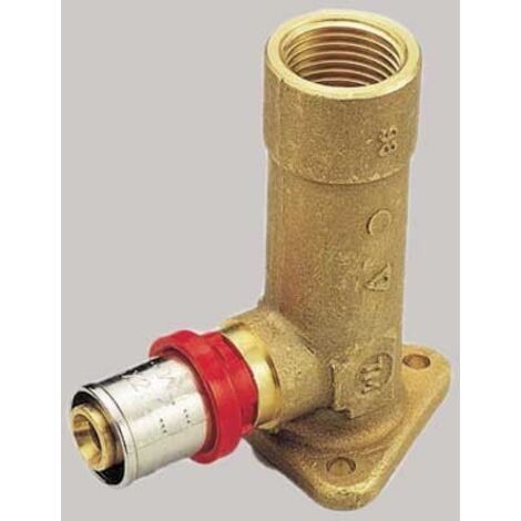 RACCORDO CURVO FEMMINA CON FLANGIA H77 A PRESSARE TIEMME - 16 x 1/2