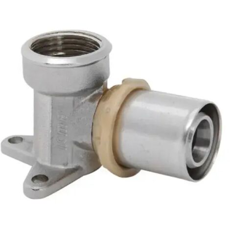 Raccordo curvo femmina flangiato a pressare per tubo multistrato modello 410 sempiter 1/2" Ø20 ICMA
