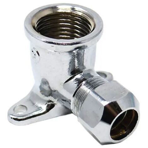 Raccordo curvo femmina flangiato a tenuta ptfe per tubo rame cromato serie 6805 1/2"x Ø12 RINALDI E PETTINAROLI