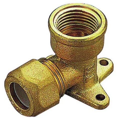 Raccordo curvo femmina flangiato con ogiva in ptfe per tubo rame serie 1256 1/2" ø10 - serie rinforzata TIEMME
