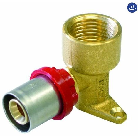 Raccordo curvo femmina flangiato corto per tubo multistrato a pressare h 40mm modello al-cobrapex 1/2 ø16 TIEMME