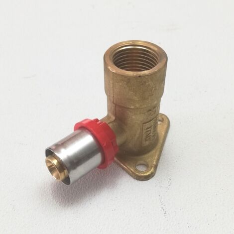 Raccordo curvo femmina flangiato corto per tubo multistrato a pressare h 40mm modello al-cobrapex 1/2 ø20 TIEMME