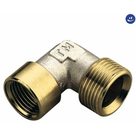 Raccordo curvo femmina in ottone giallo modello waterblock-gn 3/4 TIEMME