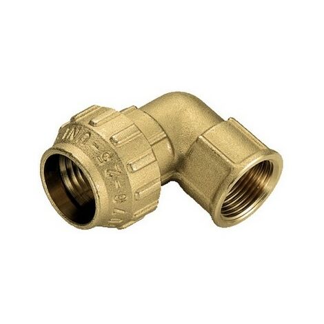RACCORDO CURVO FEMMINA IN OTTONE TIEMME                                2 x 63