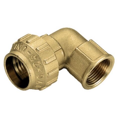 RACCORDO CURVO FEMMINA IN OTTONE TIEMME 2 x 63 TIEMME