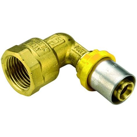 RACCORDO CURVO FEMMINA PER TUBO MULTISTRATO A PRESSARE PER GAS MODELLO AL-COBRAPEX 1/2 ø16 TIEMME RACCORDERIE SPA