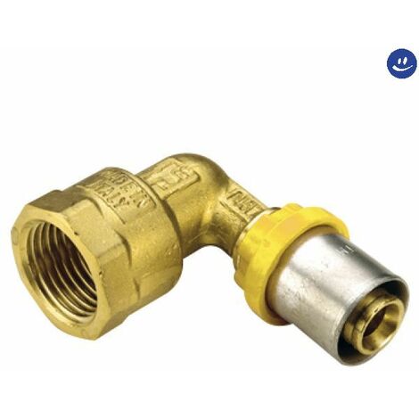 Raccordo curvo femmina per tubo multistrato a pressare per gas modello al-cobrapex 1 ø32 TIEMME