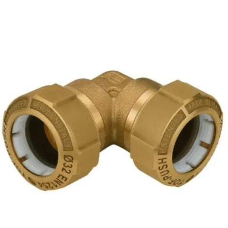 EFFEBI SPA Raccordo curvo in ottone doppio per tubo in polietilene serie tof-push ø25 EFFEBI