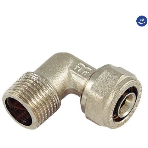 Raccordo Curvo maschio 3/4" ø20 Per Multistrato A Stringere completo di kit