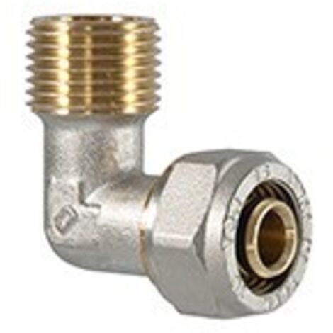 RACCORDO CURVO MASCHIO A COMPRESSIONE PER MULTISTRATO 1/2 x 20