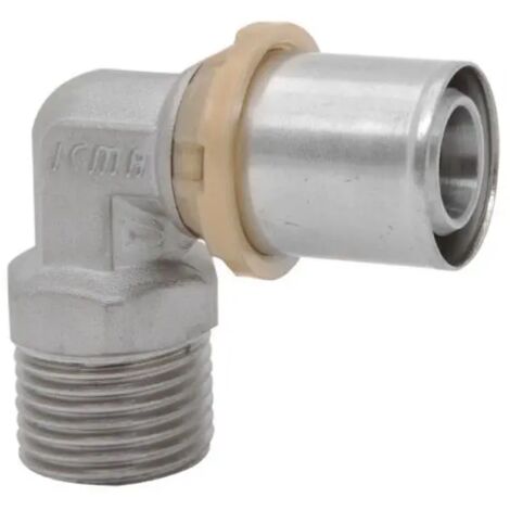 Raccordo curvo maschio a pressare per tubo multistrato modello 404 sempiter 1/2" Ø16x2 ICMA