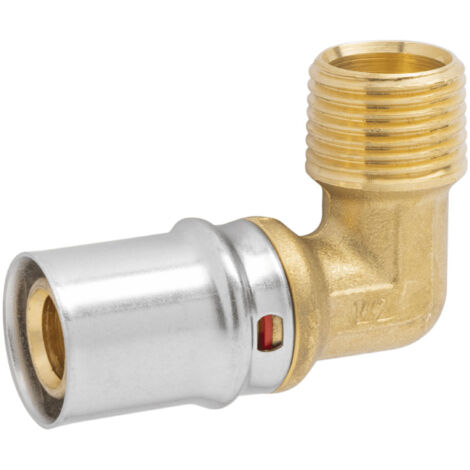 RACCORDO CURVO MASCHIO A PRESSARE PER TUBO MULTISTRATO MODELLO AP153 - 3/4  Ø26X3  - APE