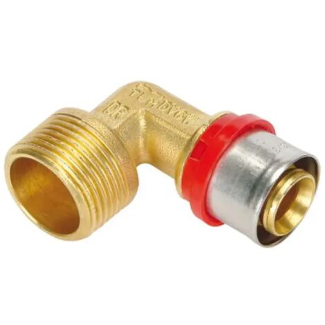 Raccordo curvo maschio a pressare per tubo multistrato modello cobrapress 1/2" ø18x2 TIEMME