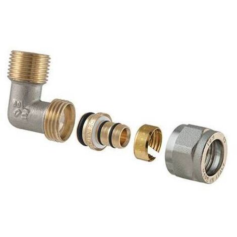 Raccordo curvo maschio a stringere per multistrato 2 pz assemblato 1/2 x 1/2-16TDMB