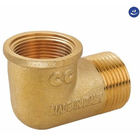 Raccordo curvo maschio femmina in ottone giallo serie c043 11/2 CAVALETTO
