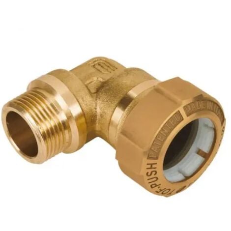 EFFEBI SPA Raccordo curvo maschio in ottone per tubo in polietilene serie tof-push ø20x1/2" EFFEBI