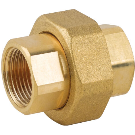 RACCORDO DIRITTO 3 PEZZI FEMMINA FEMMINA IN OTTONE GIALLO SERIE 7500 - 11/2  - RIN