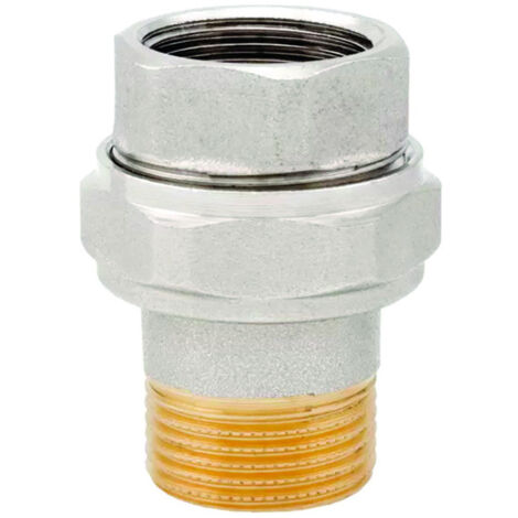 RACCORDO DIRITTO A 3 PEZZI IN OTTONE NICHELATO CON O-RING ART.161- - F 1 - 2 pezzi ITAP