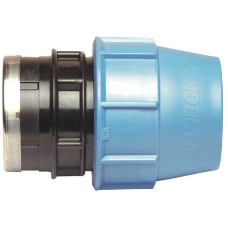 RACCORDO DIRITTO FEMMINA A COMPRESSIONE PER TUBO POLIETILENE UNIDELTA Ø50 x 1""1/4 F - PN16