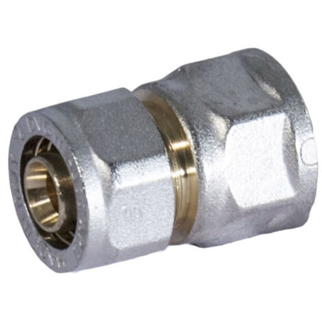 RACCORDO DIRITTO FEMMINA A STRINGERE A CORPO UNICO PER TUBO MULTISTRATO MODELLO 702FP - 1/2 Ø20  - APE