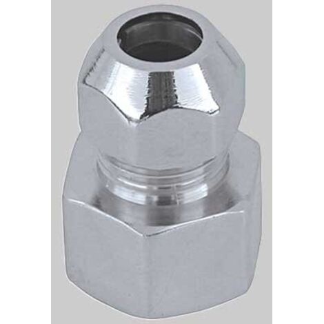 Raccordo diritto femmina a tenuta ptfe per tubo rame cromato serie 6900 3/8 ø10 RINALDI E PETTINAROLI