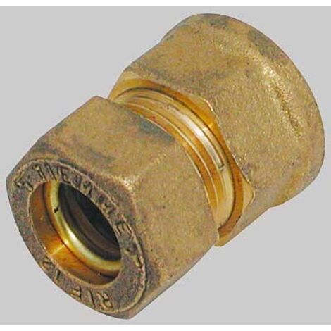 Raccordo diritto femmina con tenuta o-ring per tubo rame modello 1300 3/8 ø10 TIEMME