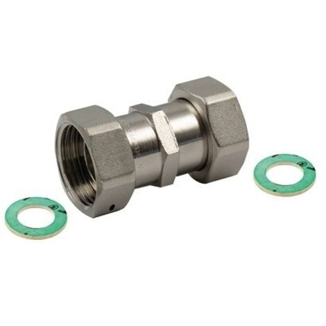 RACCORDO DIRITTO FF CON GIRELLO E GUARNIZIONE PIANA 3/4 x 3/4