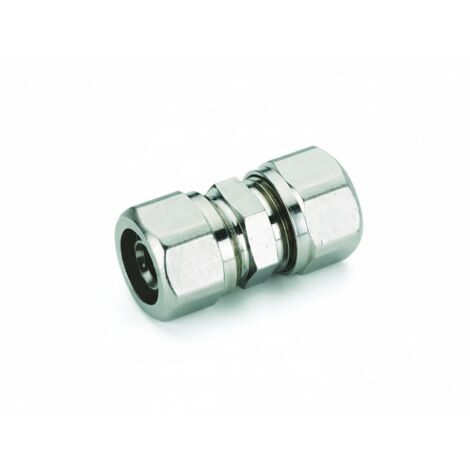 Raccordo diritto intermedio 26x26 in ottone nichelato per tubo multistrato pex-al-pex bampi blma2600