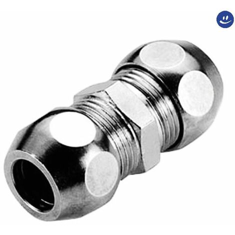 Raccordo diritto intermedio a tenuta ptfe per tubo rame cromato serie 6900 3/8 ø12 RINALDI E PETTINAROLI