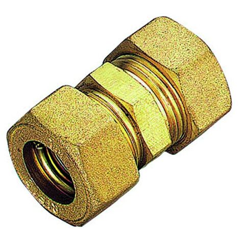 RACCORDO DIRITTO INTERMEDIO CON TENUTA O-RING PER TUBO RAME MODELLO 1300 ø16 TIEMME RACCORDERIE SPA