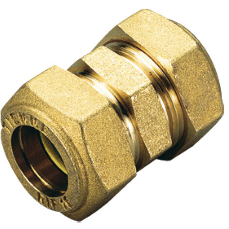 RACCORDO DIRITTO INTERMEDIO PER GAS CON TENUTA O-RING PER TUBO RAME SERIE 1350 - ø14  - TIM