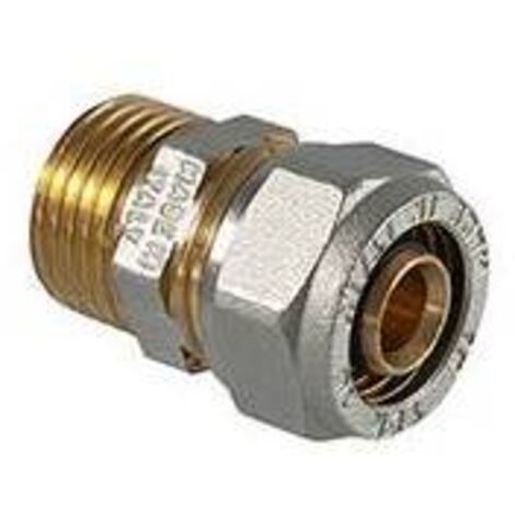 RACCORDO DIRITTO MASCHIO A COMPRESSIONE PER TUBO MULTISTRATO Misura: 1/2" x 16 (2,00)
