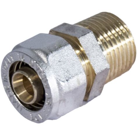 RACCORDO DIRITTO MASCHIO A STRINGERE A CORPO UNICO PER TUBO MULTISTRATO MODELLO 701FP - 3/4 Ø20  - APE