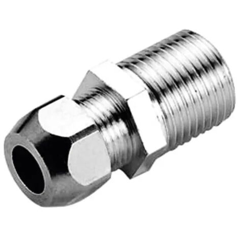 Raccordo diritto maschio a tenuta ptfe per tubo rame cromato serie 6900 3/8 ø12 RINALDI E PETTINAROLI