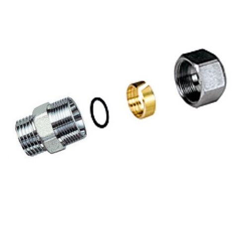 Raccordo diritto maschio in ottone cromato 3/4" ø22 c/kit rame m 24x19 FAR