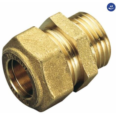 Raccordo diritto maschio per gas con tenuta o-ring per tubo rame modello 1350 1/2 ø14 TIEMME