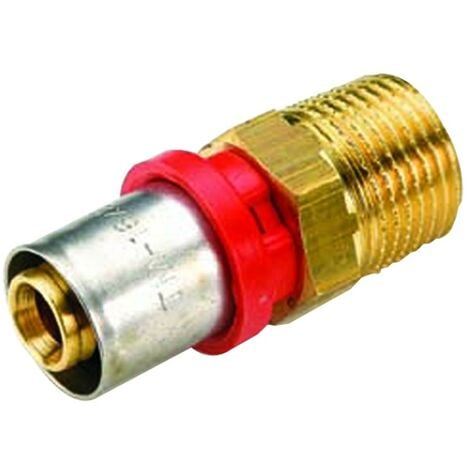 RACCORDO DIRITTO MASCHIO PER TUBO MULTISTRATO A PRESSARE MODELLO AL-COBRAPEX 11/4 Ø32 TIEMME RACCORDERIE SPA