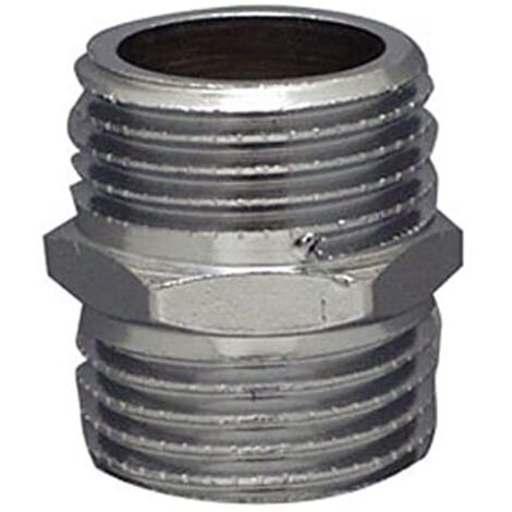 RACCORDO DOPPIO MASCHIO 3/8 - IN OTTONECROMATO