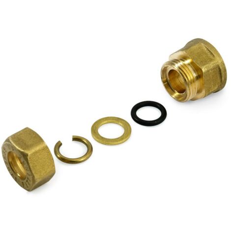 Raccordo F a compressione 1/2"x16 in ottone con anello di serraggio ed O-ring di tenuta, per tubo rame 120002H041600A