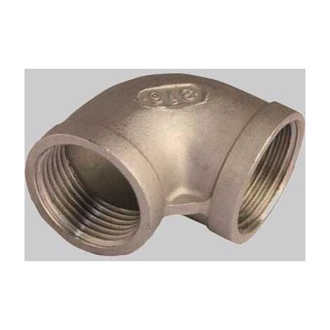 RACCORDO GOMITO 90  ° FILETTATO F/F ACCIAIO INOX  1/2     MADE IN ITALY