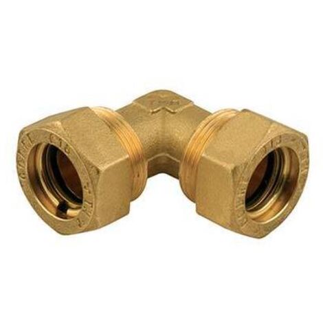 Raccordo gomito a compressione 10x10 in ottone con anello di serraggio ed O-ring di tenuta, per tubo rame 120020H101000A
